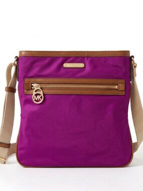 MICHAEL Kors Vibrant Purple Nylon Crossbody Purse | Like New Game Day & Fall Bag
